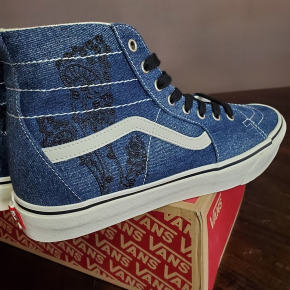 Vans Sk8-Hi Tapered Denim Embroidery Men Size 11.5, Women Size 13 - Picture 5 of 12